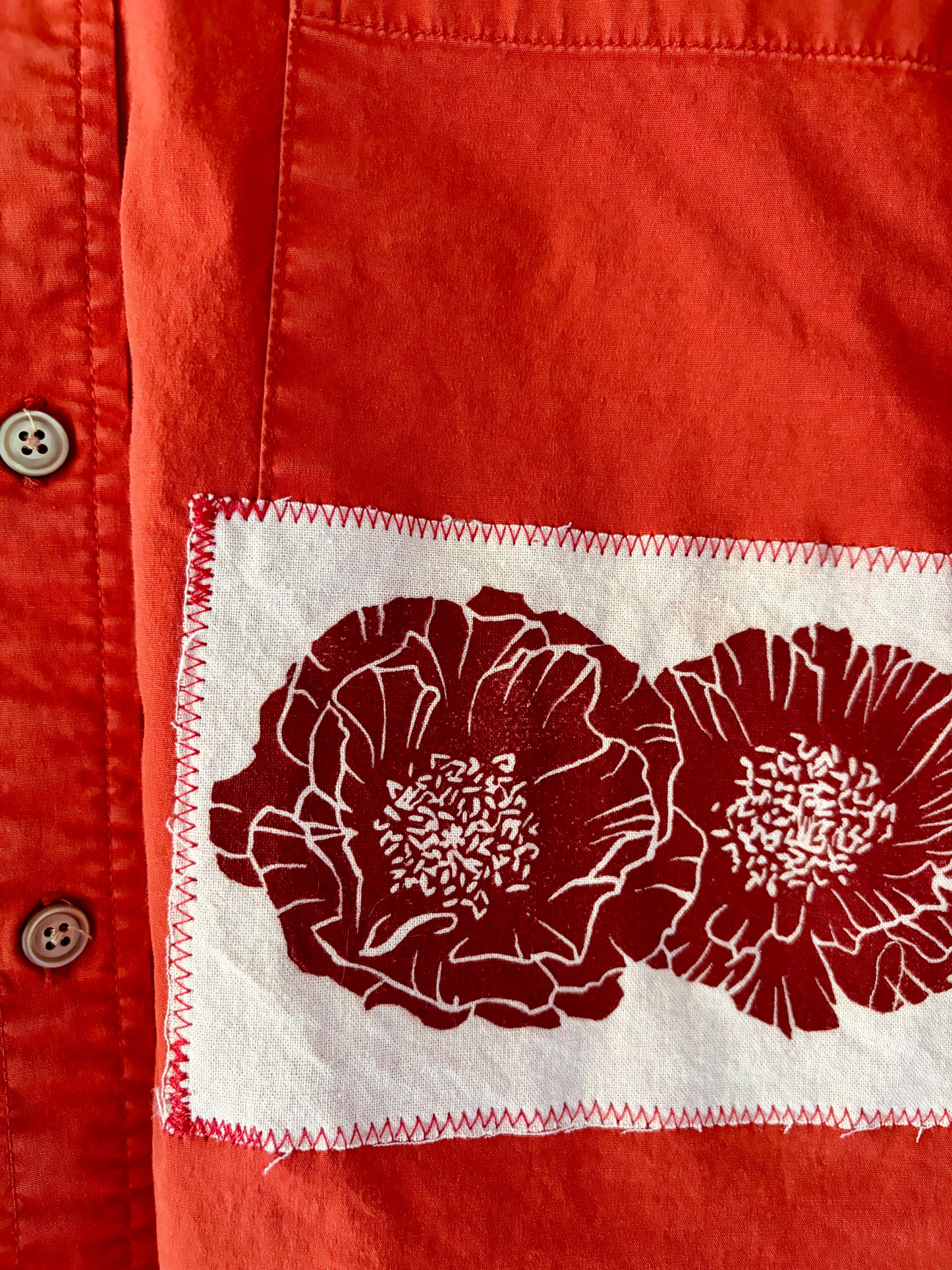 opuntia flower button shirt