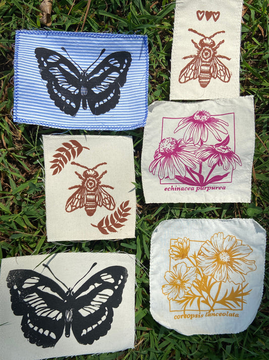 surprise hand-printed fabric patch