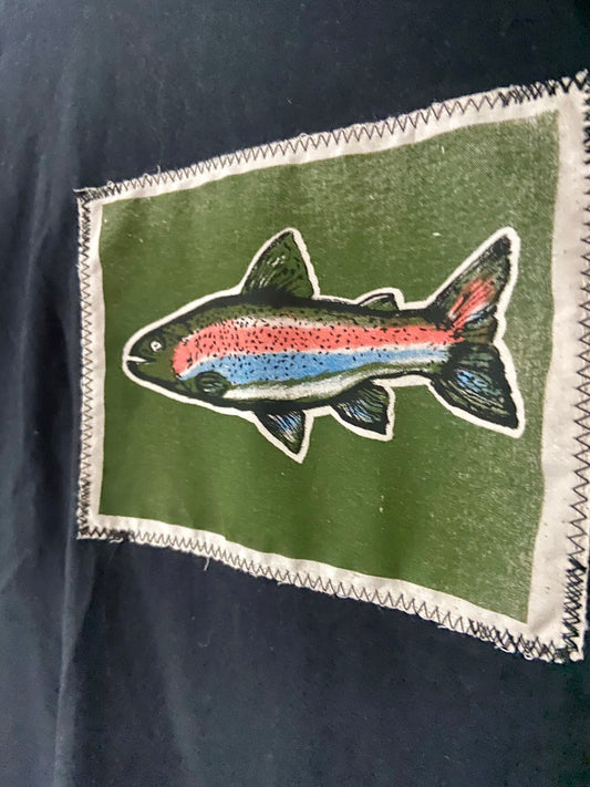 rainbow trout black tee