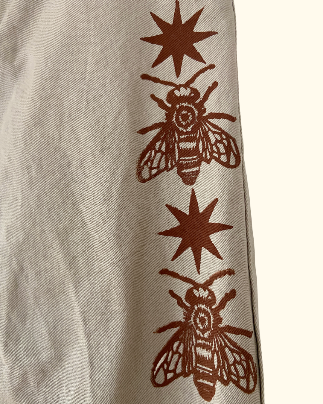 brown bee beige trousers