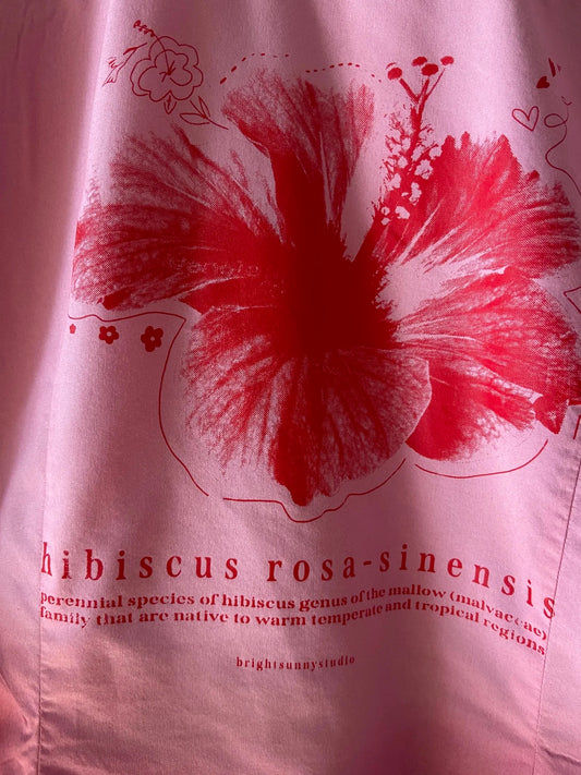 hibiscus button shirt
