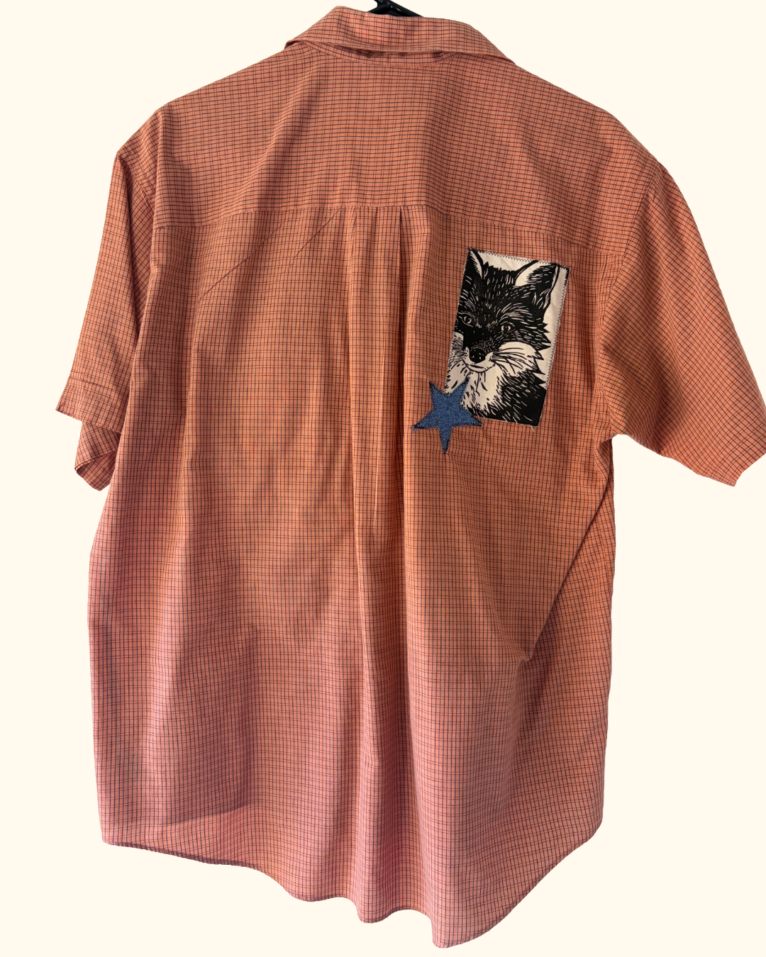 orange wildlife button shirt