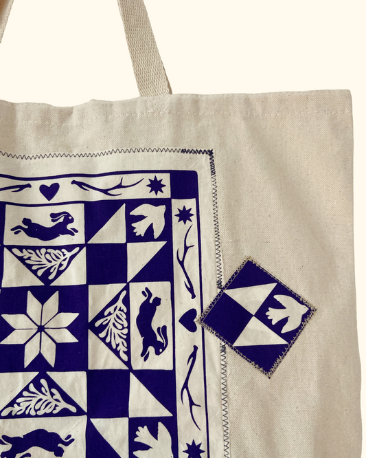 Winter Quiltwork tote bag