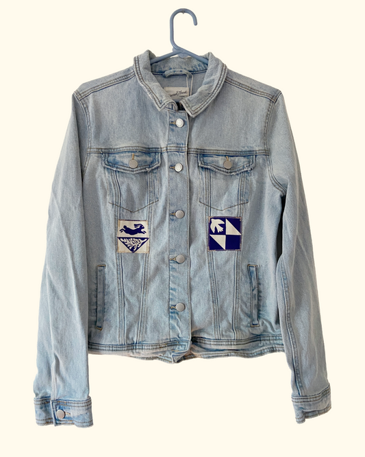 winter quiltwork denim jacket