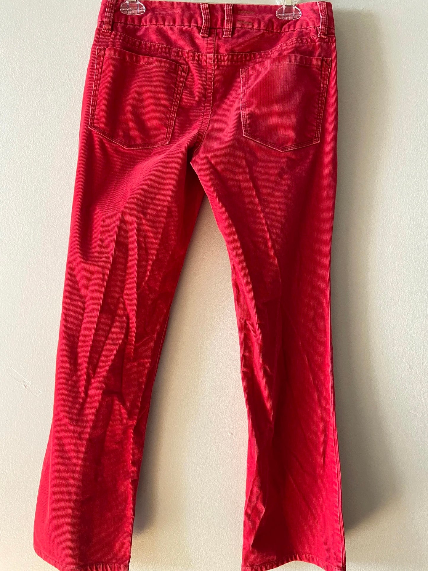 red corduroy patch pants
