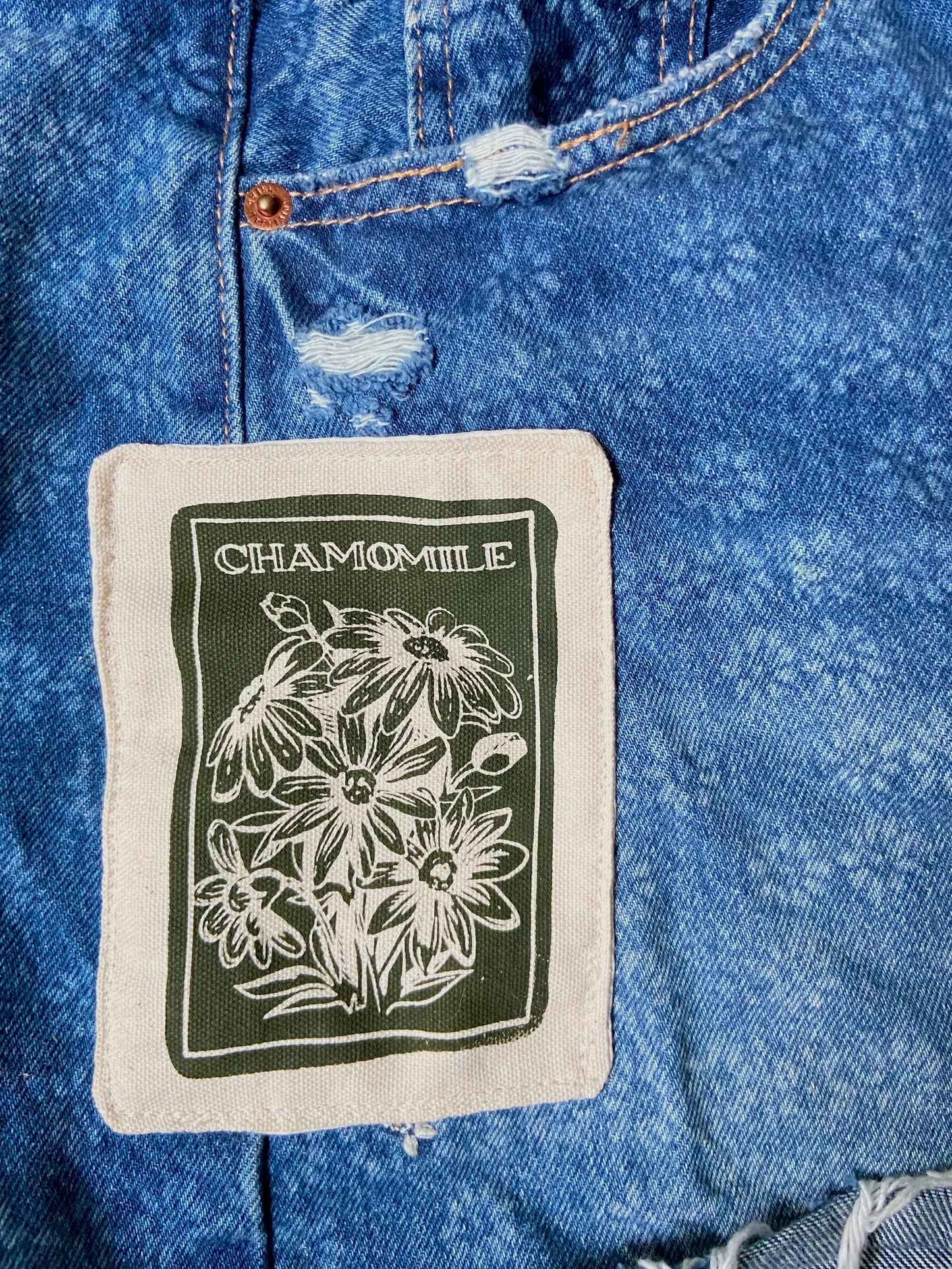 vintage flower seed packet patches