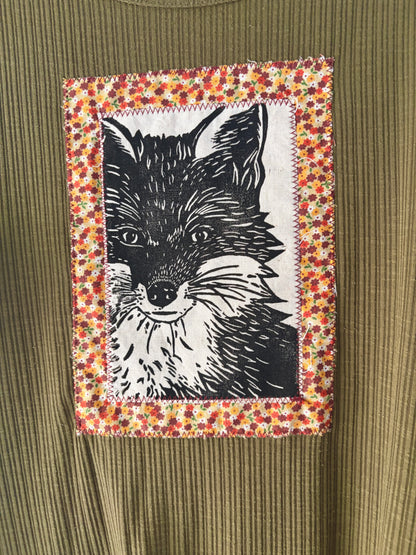 green fox patch tank top
