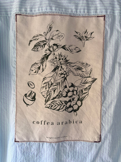 coffee plant button shirt