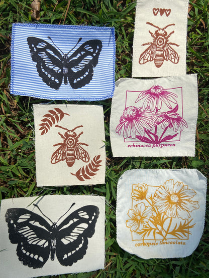 surprise hand-printed fabric patch