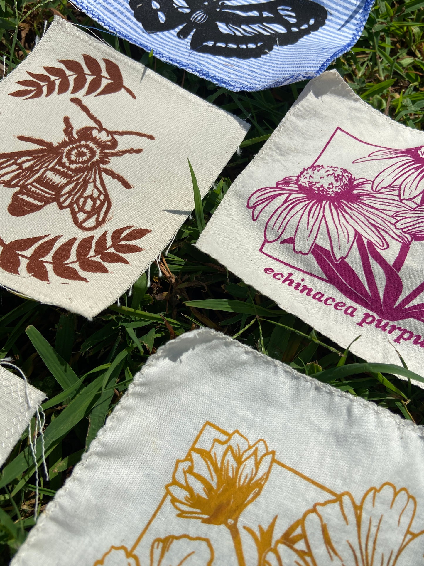 surprise hand-printed fabric patch