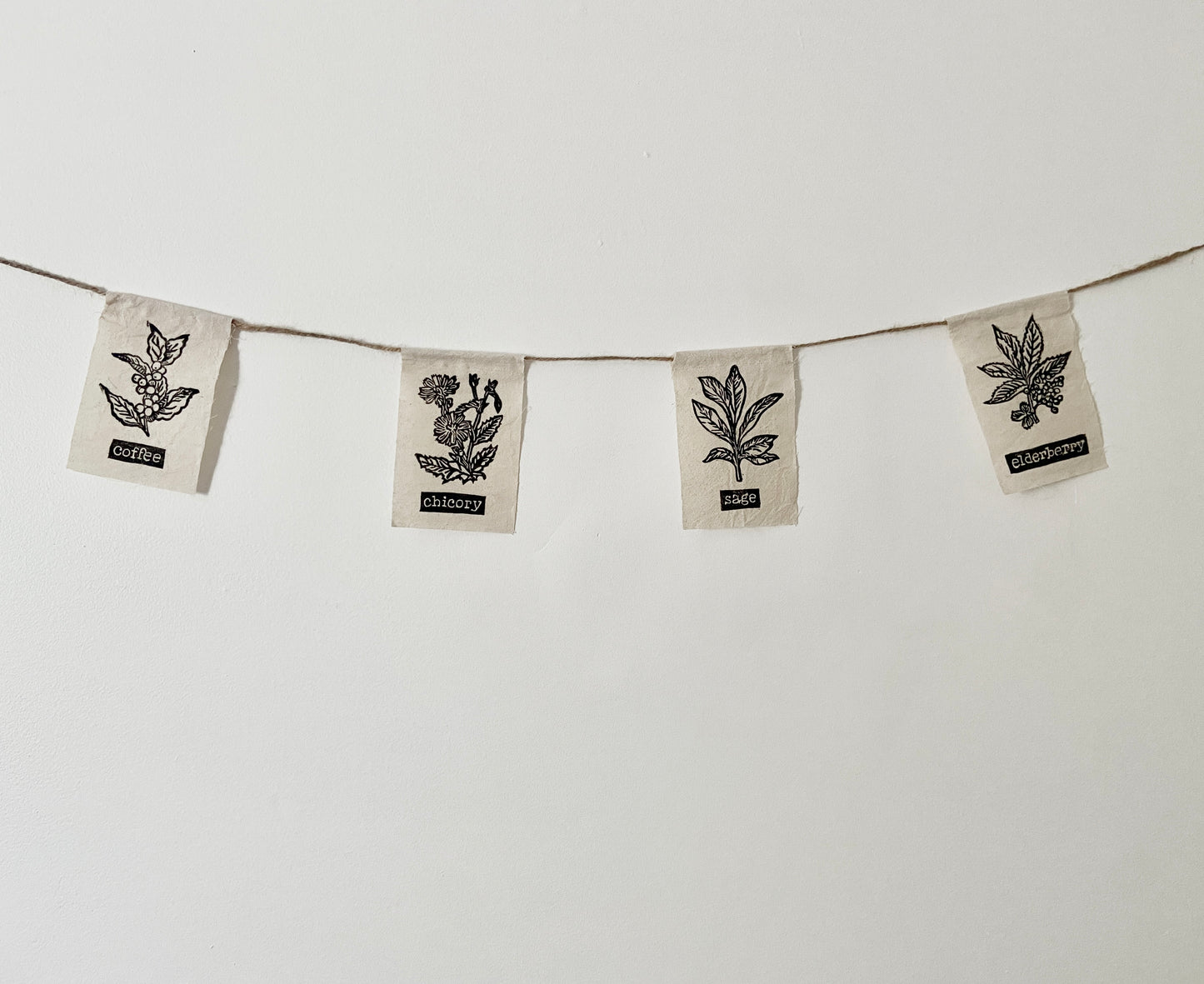 herb series fabric string flags
