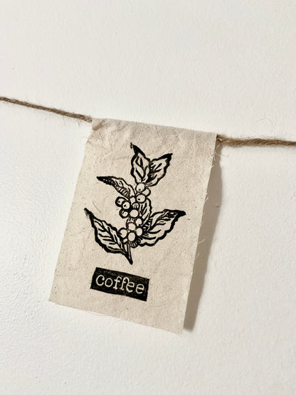 herb series fabric string flags