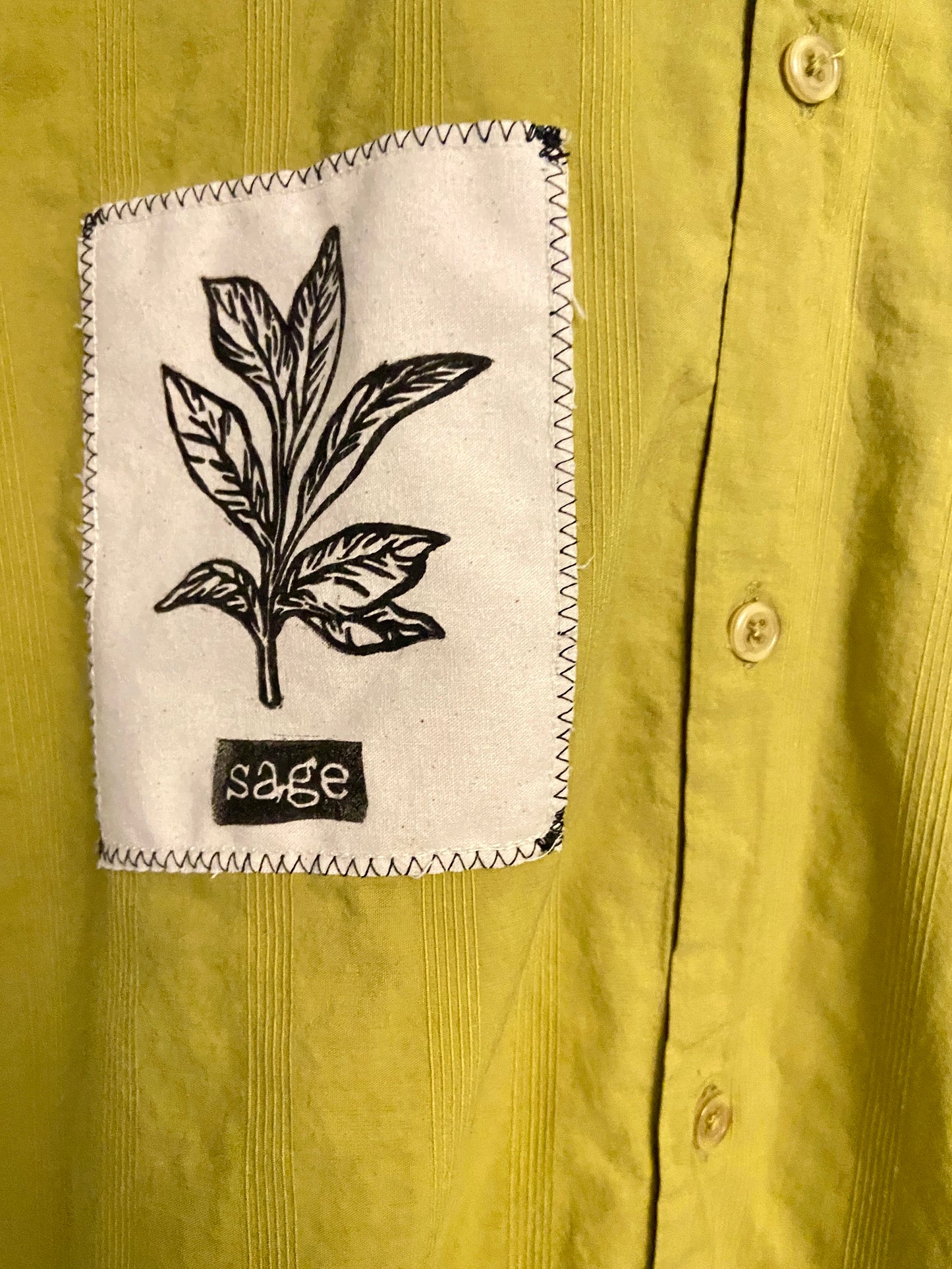 surprise hand-printed fabric patch