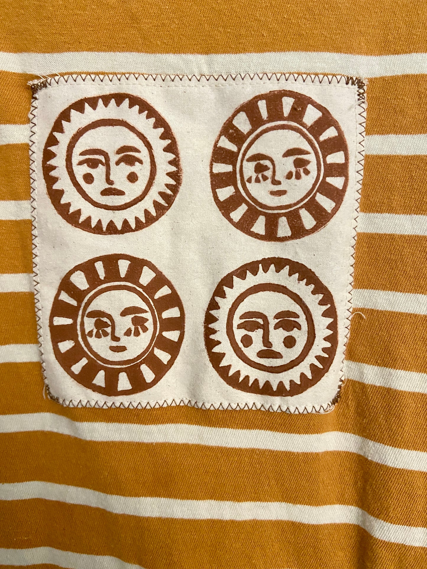 surprise hand-printed fabric patch