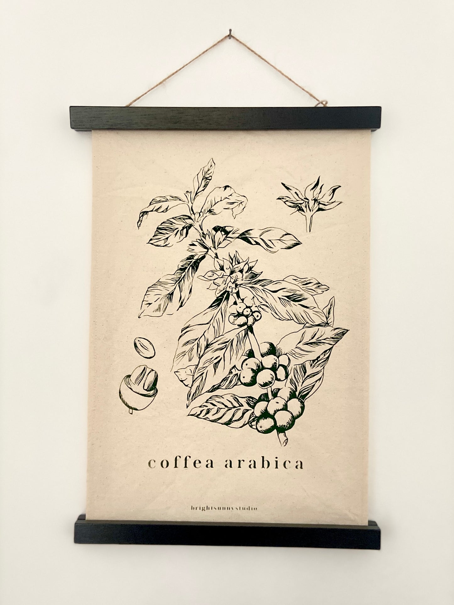 coffea arabica fabric wall hanging