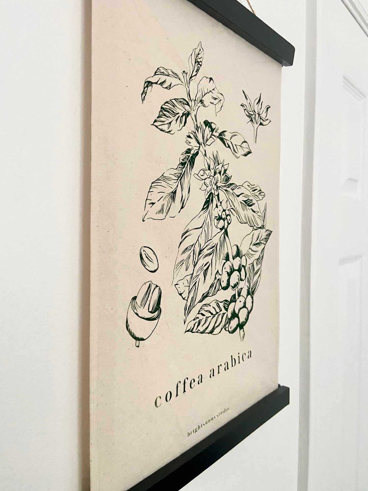 coffea arabica fabric wall hanging