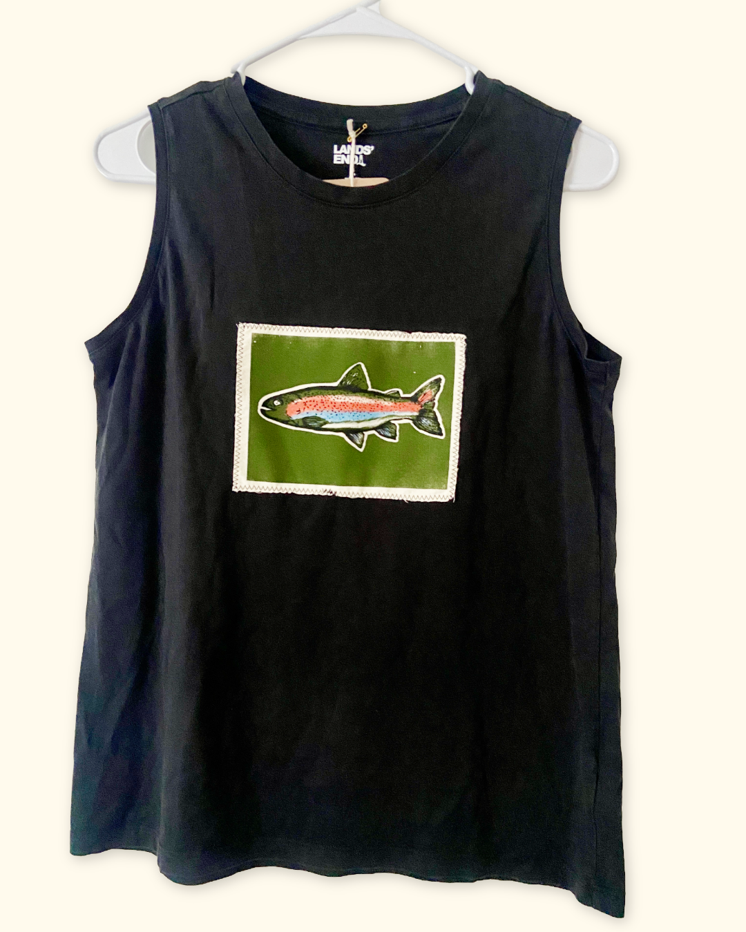 rainbow trout black tank top