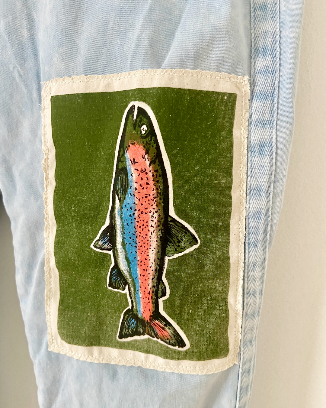 rainbow trout blue trousers