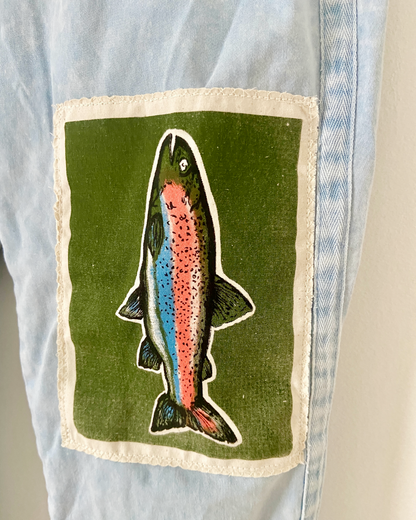 rainbow trout blue trousers