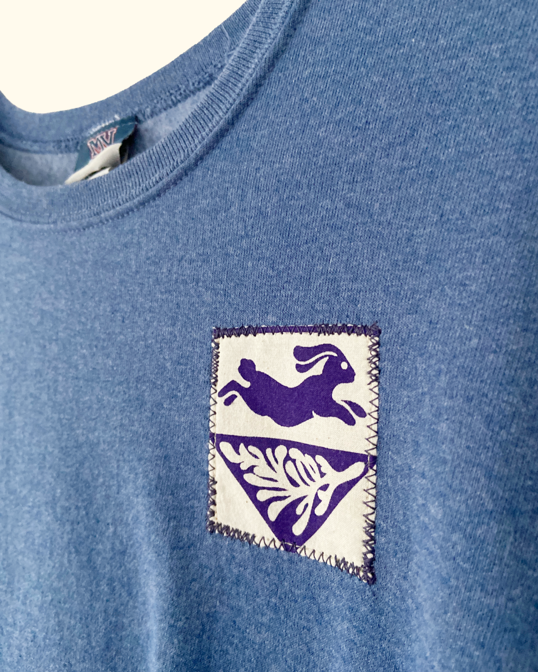 blue winter quiltwork sweatshirt