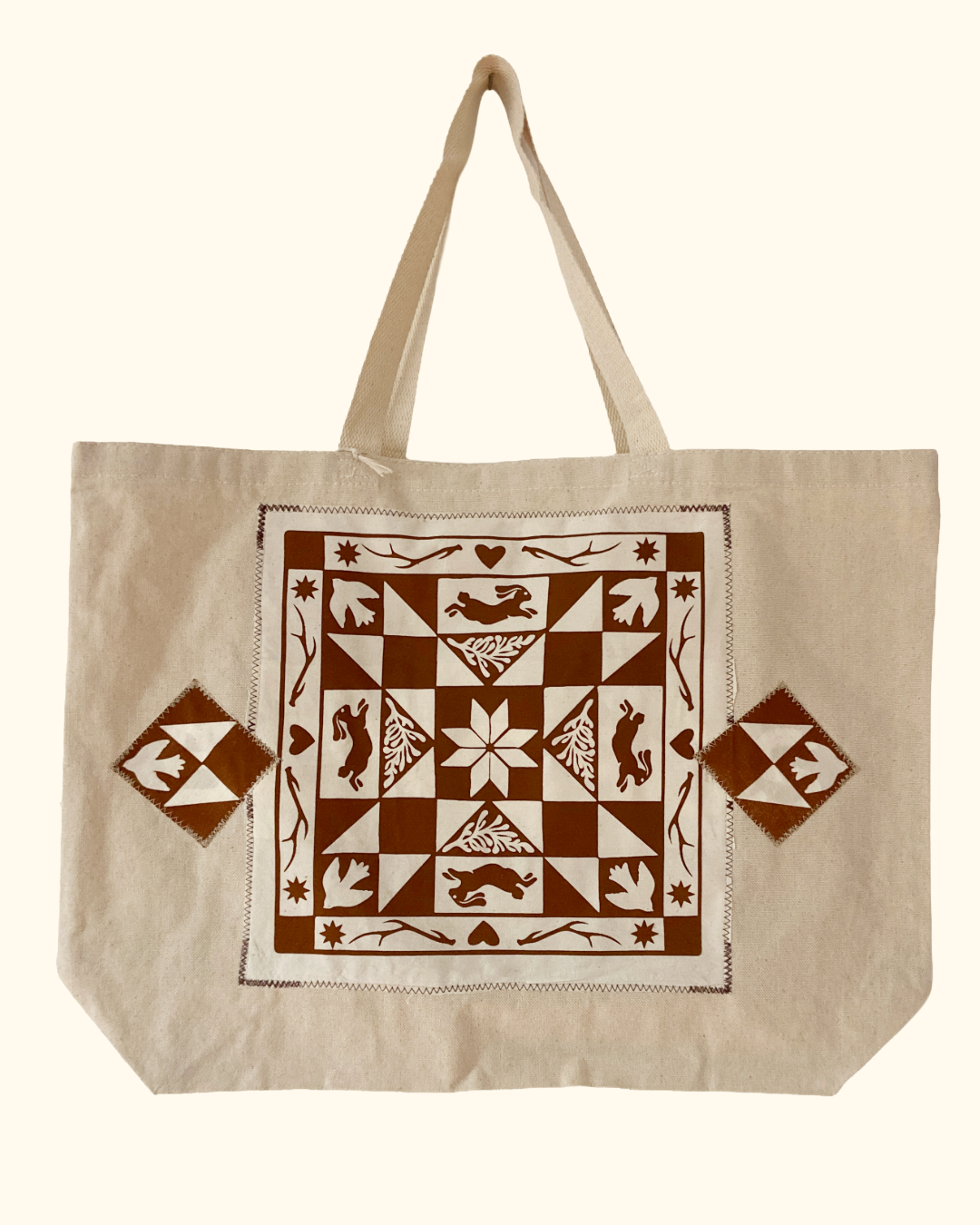 Winter Quiltwork tote bag