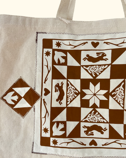 Winter Quiltwork tote bag