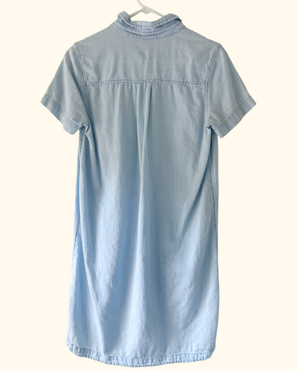 butterfly patch denim dress