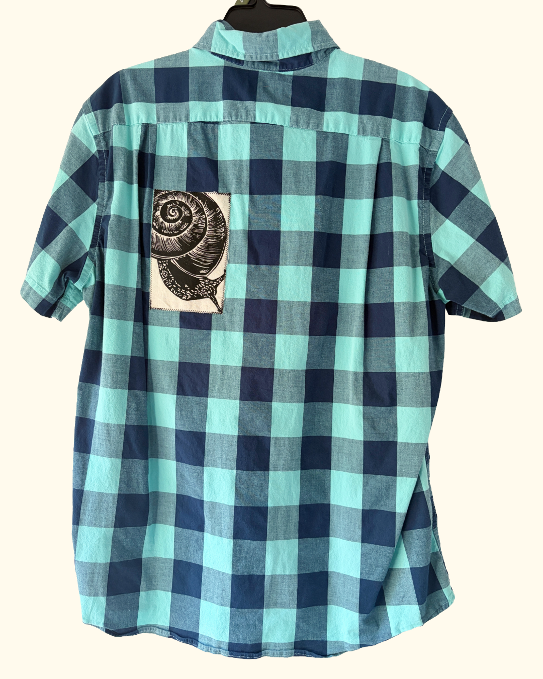 checkered wildlife button shirt