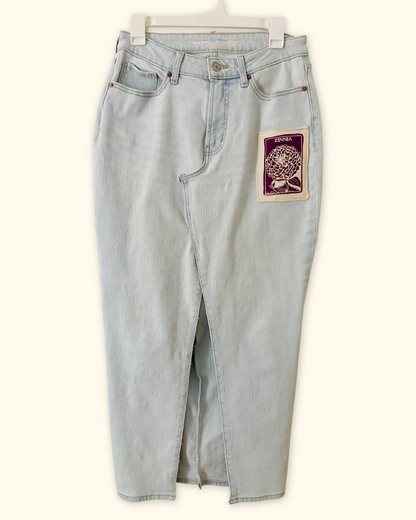 upcycled denim skirt