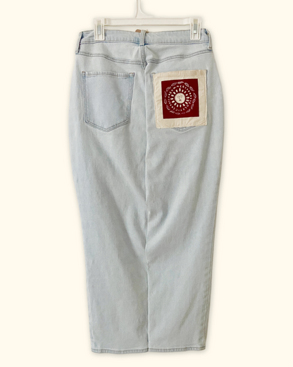 upcycled denim skirt