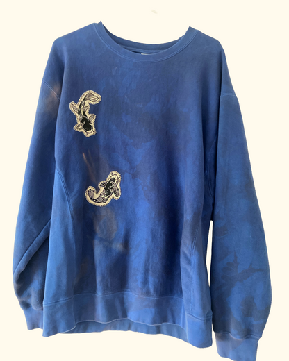 blue koi fish sweatshirt