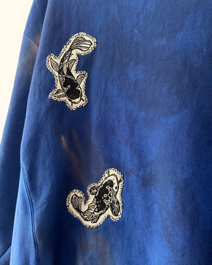 blue koi fish sweatshirt