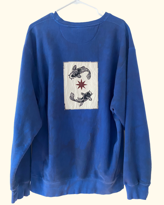 blue koi fish sweatshirt
