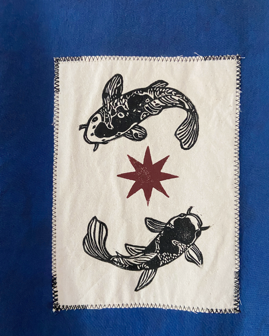 blue koi fish sweatshirt