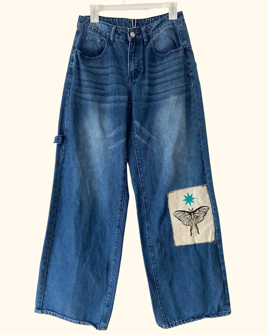 luna moth wide leg jeans