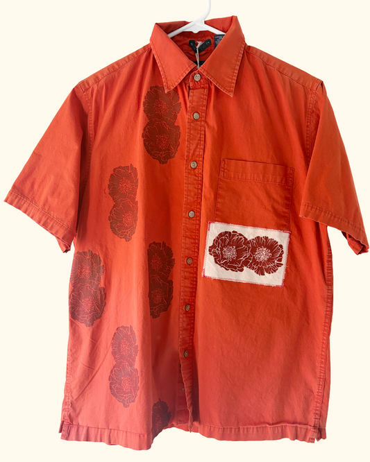 opuntia flower button shirt