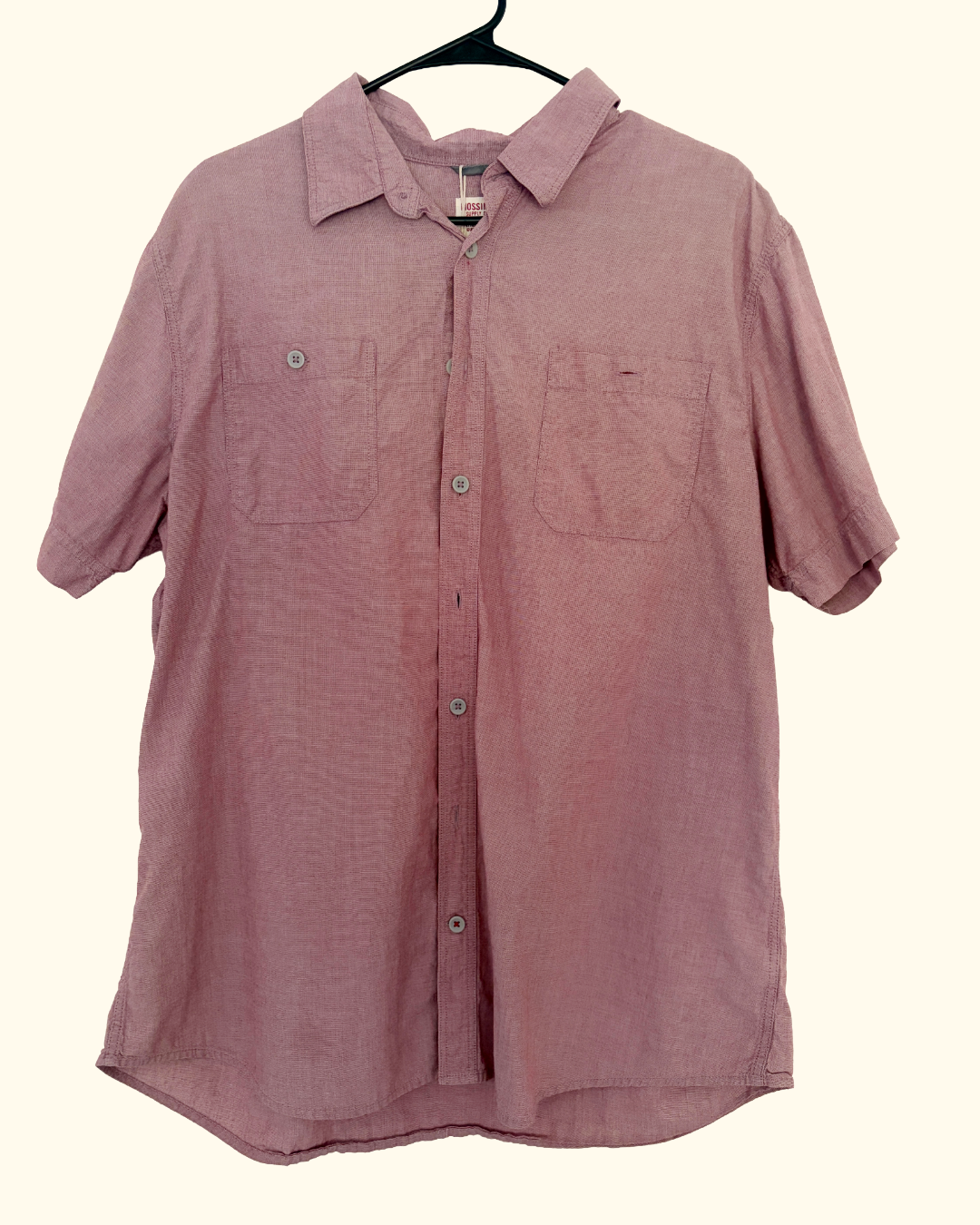 red patchwork button shirt
