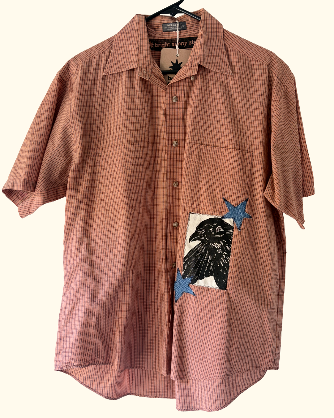 orange wildlife button shirt