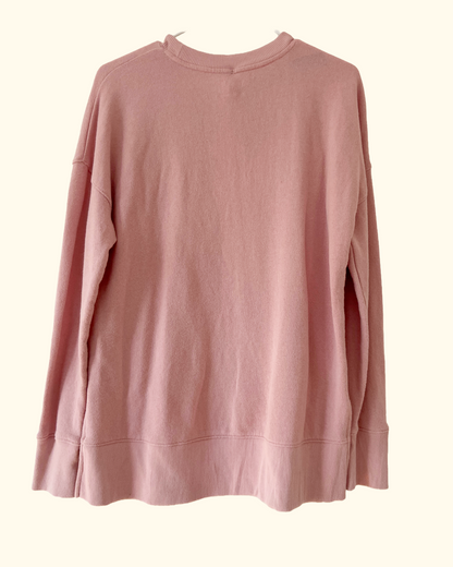 pink winter quiltwork sweatshirt