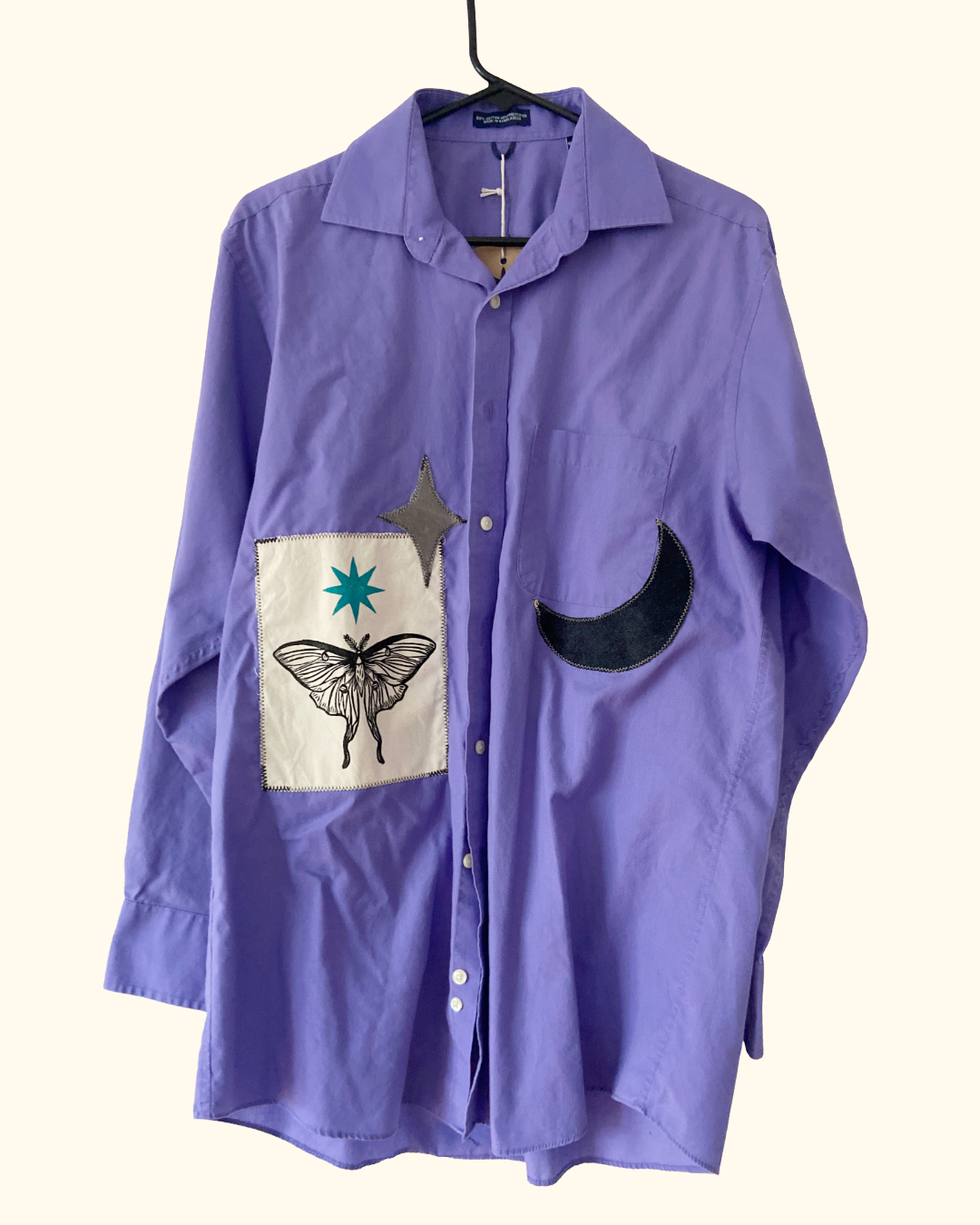 purple luna button shirt