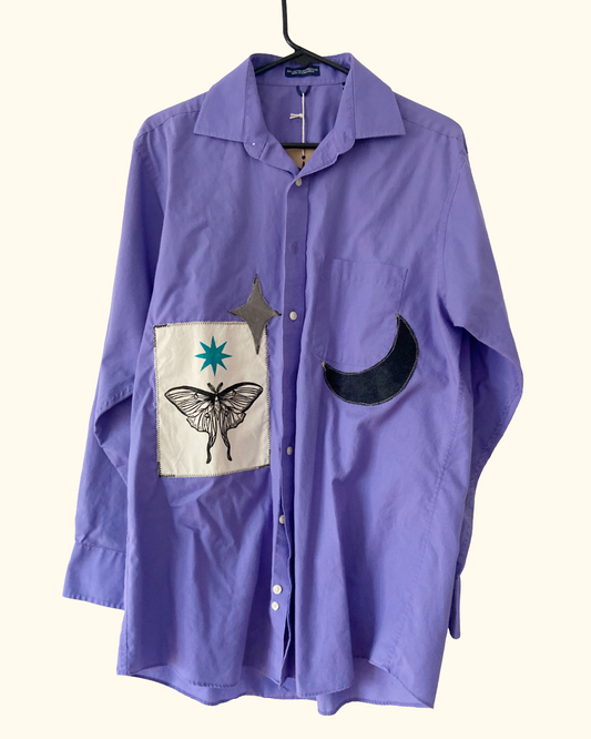purple luna button shirt