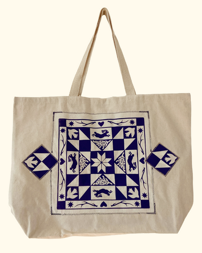 Winter Quiltwork tote bag