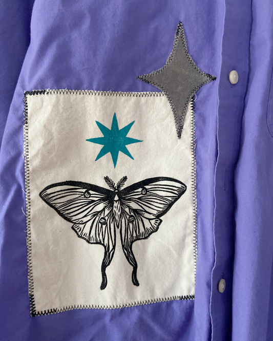 purple luna button shirt