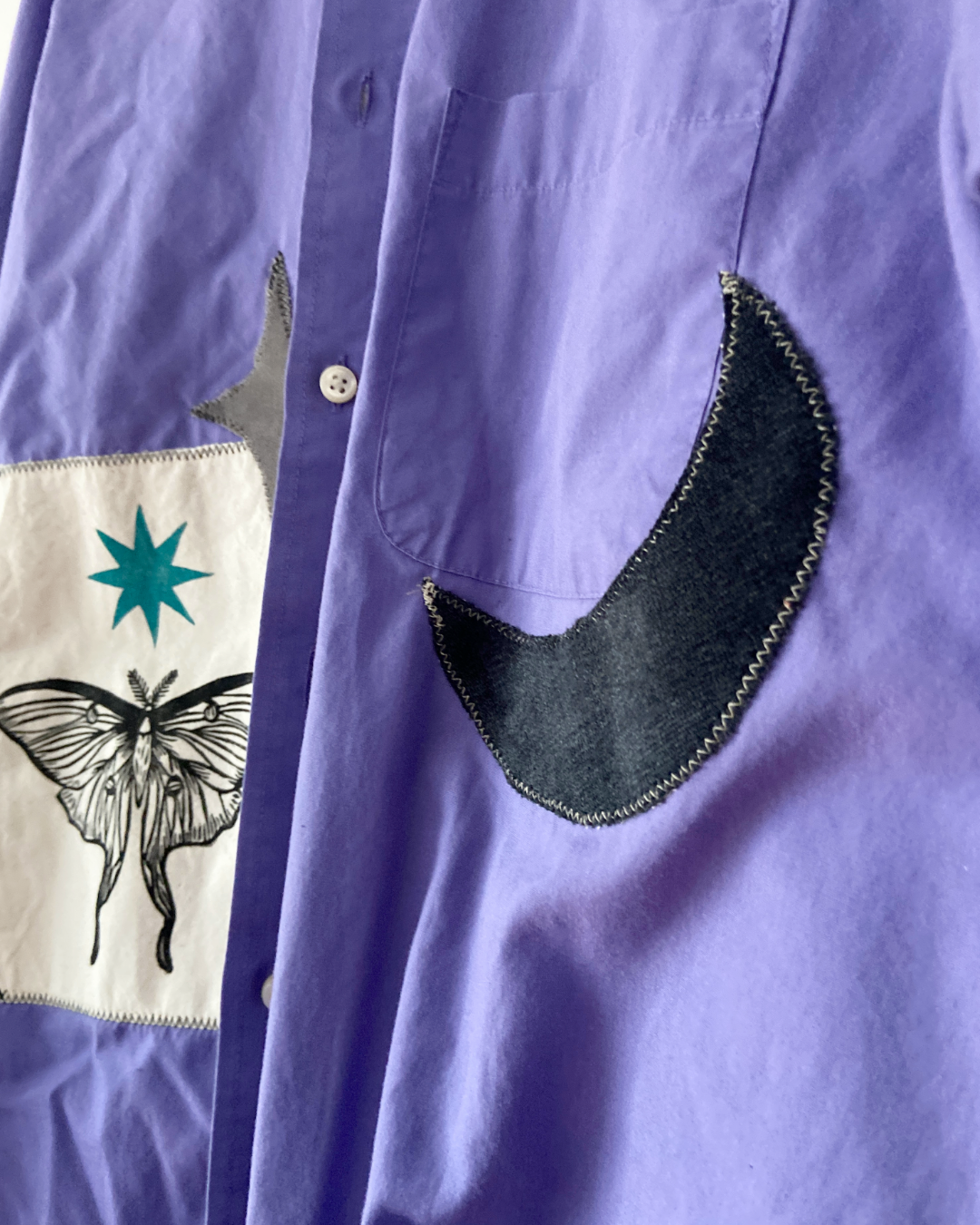 purple luna button shirt