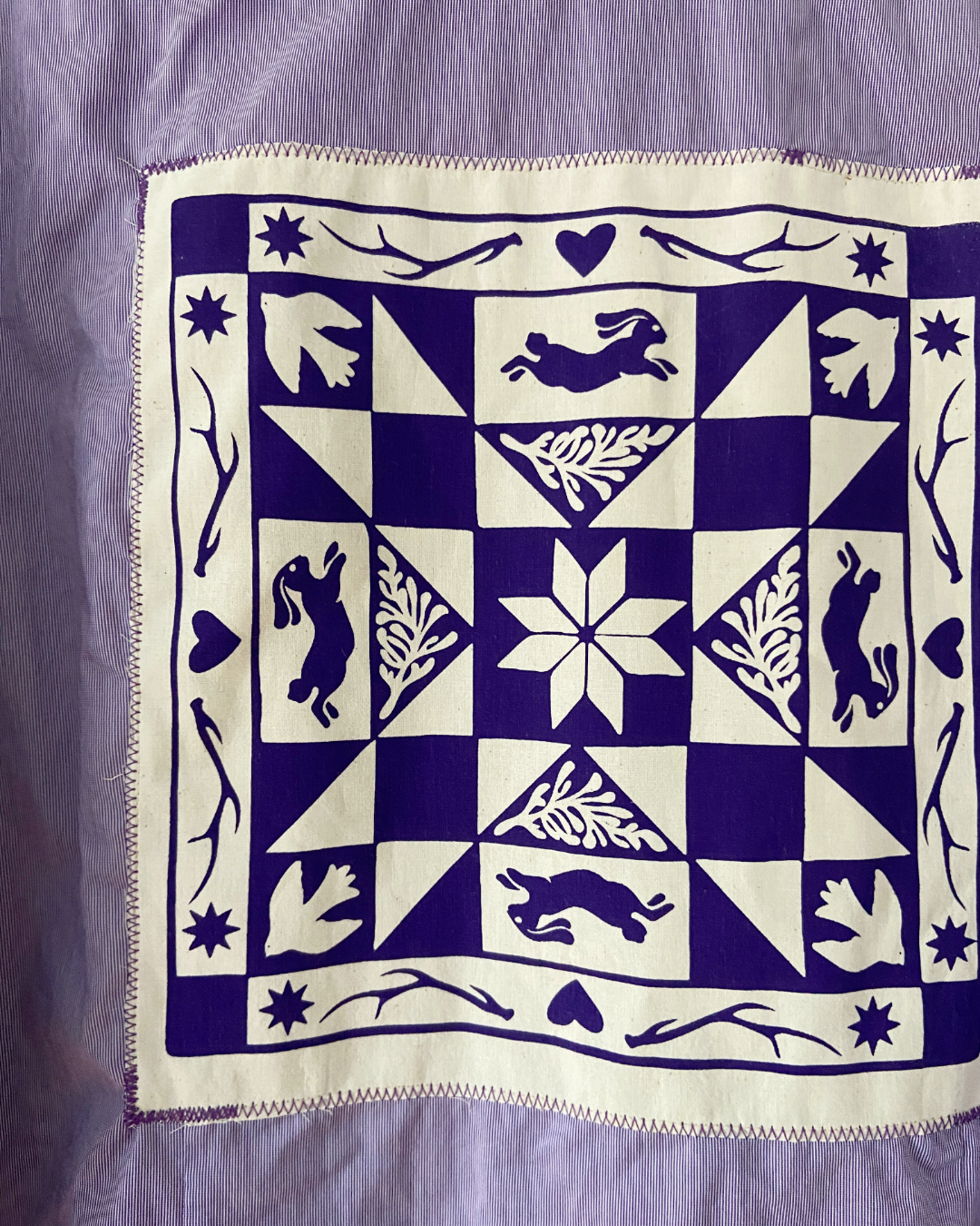 purple winter quiltwork button shirt