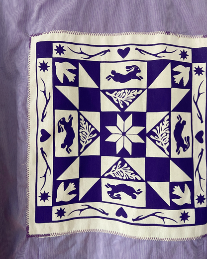 purple winter quiltwork button shirt