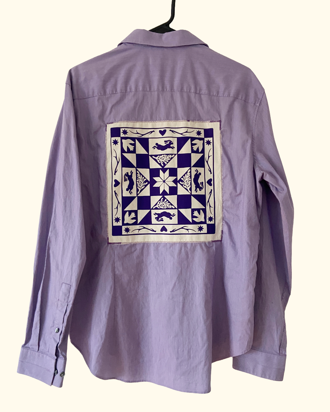 purple winter quiltwork button shirt