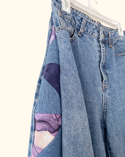 quilted ginko leaf jeans