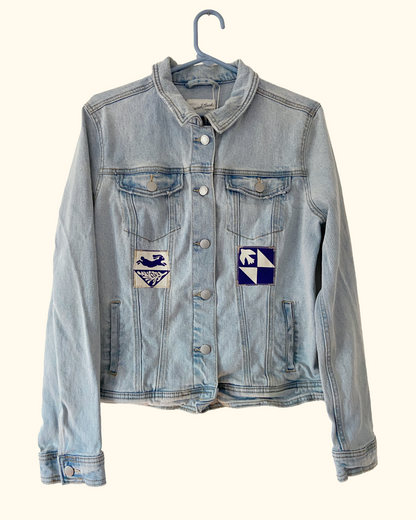 winter quiltwork denim jacket