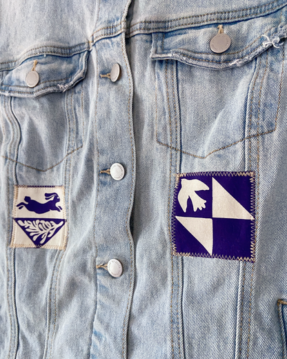 winter quiltwork denim jacket